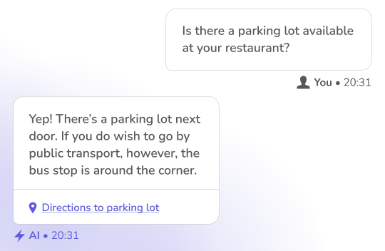 AI chat response about parking availability